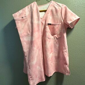 Figs Breast Cancer Awareness Scrub Set: EXCLUSIVE💗Marbled Rose